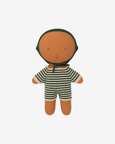 Gommu Big Stripes Short One-Piece Light Cream/Soft Green